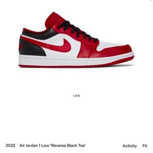 Jordan Air 1 Low Reverse Black Toe Red White Black Sneakers